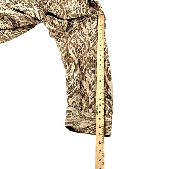 Chicos Jacket Womens 3 US XL Beige Brown Inkat Utility Relaxed Safari Lagenlook - Picture 9 of 16